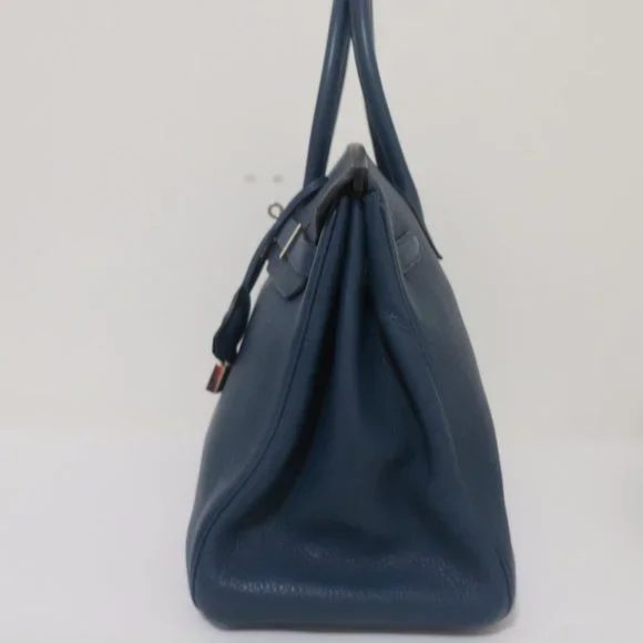 HERMES BIRKIN 35CM BLUE DE MALT CLEMENCE LEATHER PALLADIUM HARDWARE 2009 - Picture 13 of 16